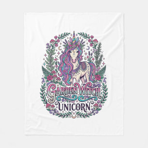 Einhorn-Garten-Hexe Einhorn Buntes Bekleidungsgrap Fleecedecke