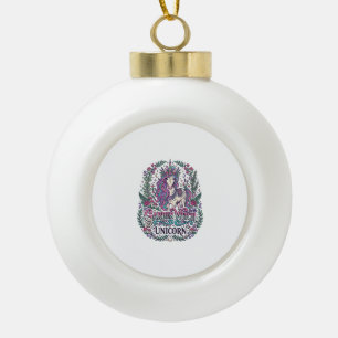 Einhorn-Garten-Hexe Einhorn Buntes Bekleidungsgrap Keramik Kugel-Ornament