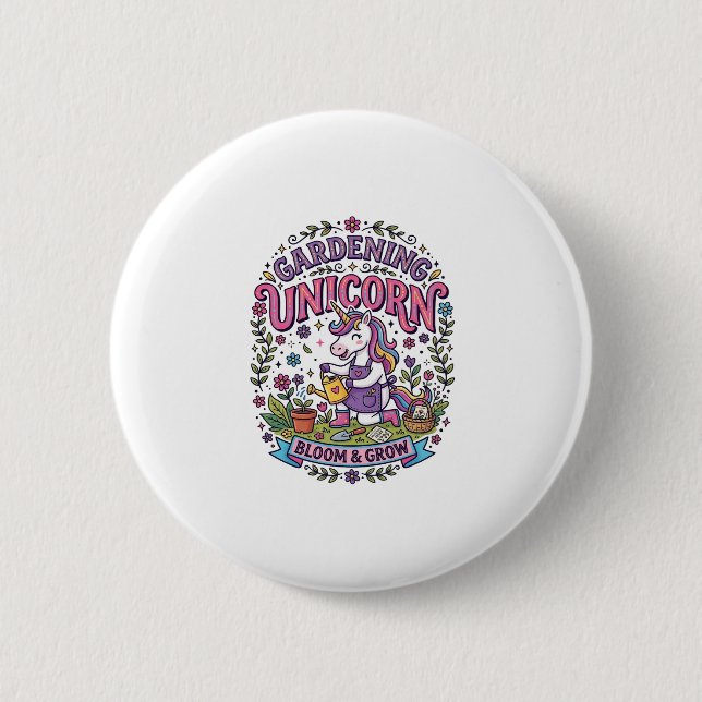 Einhorn-Gartenbau-Einhorn-Werbegeschenk Süßes Gesc Button (Vorderseite)