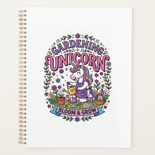 Einhorn-Garteneinhorn-Werbegeschenk Süßes Geschenk Planer (Vorderseite)