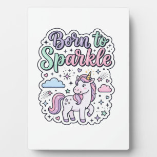 Einhorn, geboren, um Grafikdesign Merch Design zum Fotoplatte