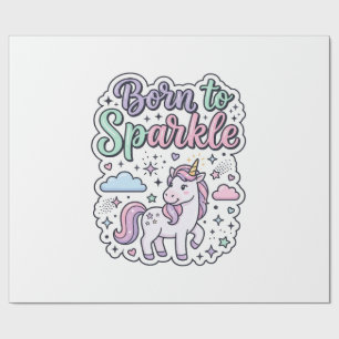 Einhorn, geboren, um Grafikdesign Merch Design zum Geschenkpapier