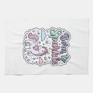 Einhorn, geboren, um Grafikdesign Merch Design zum Geschirrtuch
