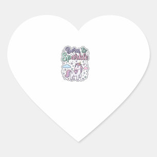 Einhorn, geboren, um Grafikdesign Merch Design zum Herz-Aufkleber