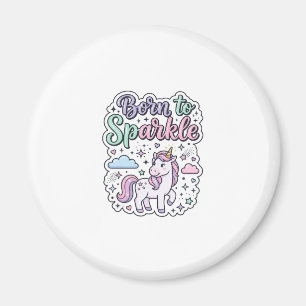 Einhorn, geboren, um Grafikdesign Merch Design zum Magnet