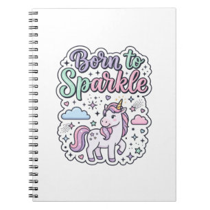 Einhorn, geboren, um Grafikdesign Merch Design zum Notizblock