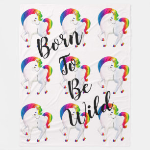 Einhorn Geboren um wild zu sein Fleecedecke