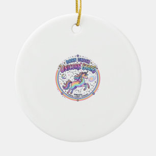 Einhorn, geboren unter Einhornsternen, lustiger Au Keramik Ornament