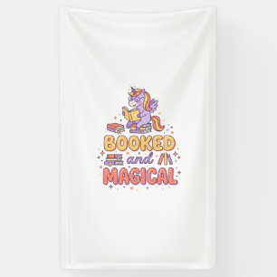 Einhorn Gebucht und Magischer Druck Fertig Weißer Banner
