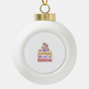 Einhorn Gebucht und Magischer Druck Fertig Weißer  Keramik Kugel-Ornament