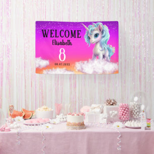 Einhorn Geburtstag bunt Banner