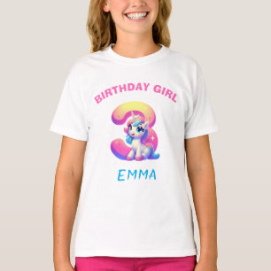Einhorn Geburtstags Mädchen T-Shirt – Individuelle