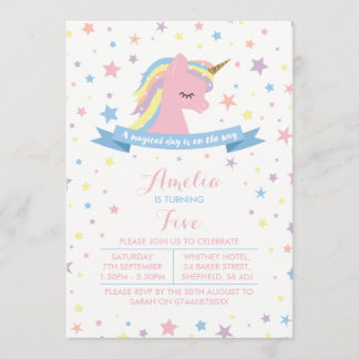 Einhorn-Geburtstagsfeier Einladung
