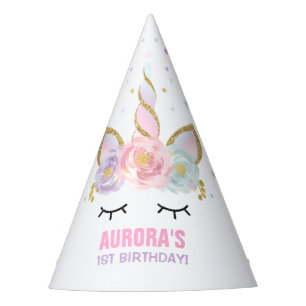 Einhorn-Geburtstagsfeier mit Regenbogen-Einhorn-Pa Partyhütchen