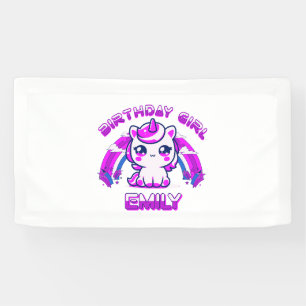 Einhorn-Geburtstagsfeier Personalisiertes Banner M