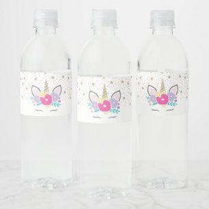 Einhorn-Geburtstagsfeier-Wasserflaschenetiketten Wasserflaschenetikett