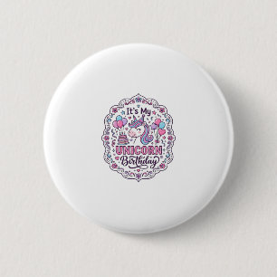 Einhorn-Geburtstagskönigin von Einhorn-Land Trendy Button