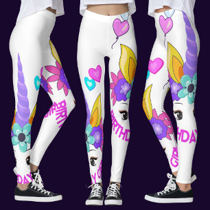 Einhorn, Geburtstagsmädchen, Geburtstagsparty Leggings