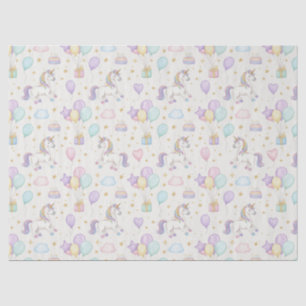 Einhorn Geburtstagsmagie – Pastell-Fantasie-Feier Seidenpapier