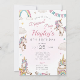 Einhorn Geburtstagsparty Einladung Magischen Tag