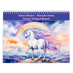 Einhorn-Geflüster – Wasserfarben-Fantasie-Kalender Kalender