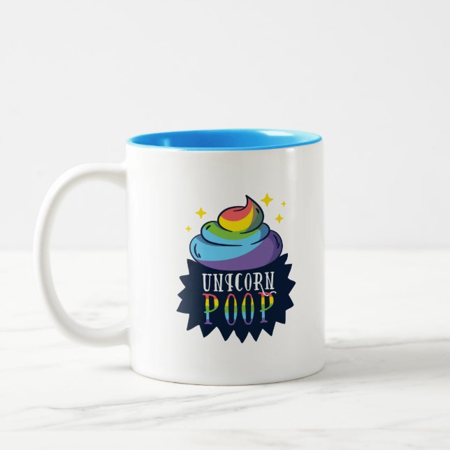 Einhorn Gekackt Zweifarbige Tasse (Links)