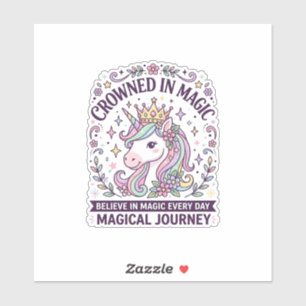 Einhorn gekrönt in magischer fetter Typografie Gra Aufkleber