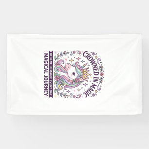 Einhorn gekrönt in magischer fetter Typografie Gra Banner