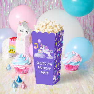 Einhorn-Geschenkbox zum 7. Geburtstag mit Kuchen Geschenkschachtel