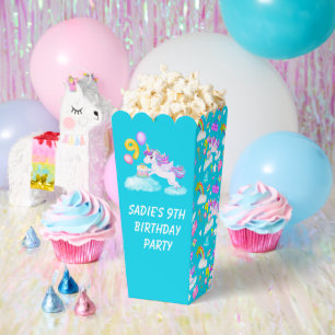 Einhorn-Geschenkbox zum 9. Geburtstag mit Kuchen Geschenkschachtel