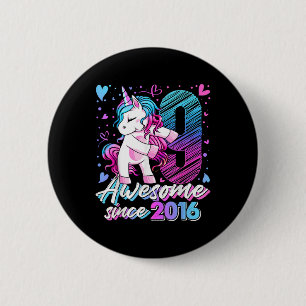 Einhorn-Geschenke für 9-jährige Mädchen zum 9. Geb Button
