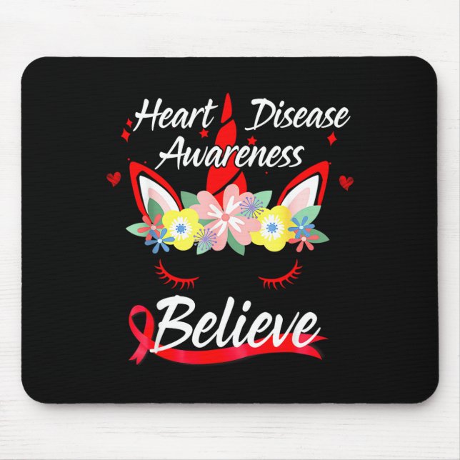 Einhorn Gesicht Glaube Herzkrankheit Bewusstsein Mousepad (Vorne)
