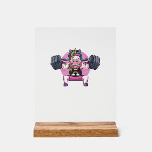Einhorn-Gewichtheben-Kniebeugen-Fitness-Workout-Tu Acrylschild