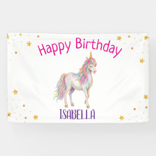 Einhorn Glitter Mädchen Geburtstag Banner