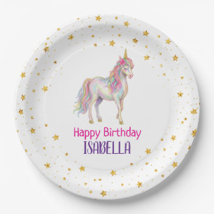 Einhorn Glitter Mädchen Geburtstag Pappteller