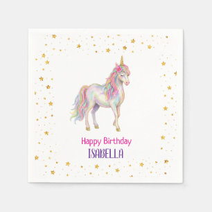 Einhorn Glitter Mädchen Geburtstag Serviette