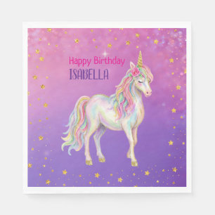 Einhorn Glitzer Mädchen Geburtstag Serviette