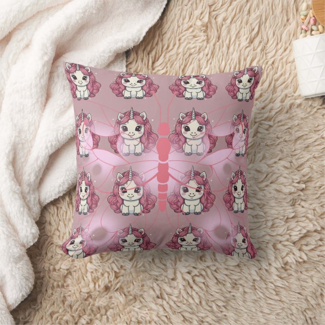 Einhorn-Glitzer-Muster Kissen (Decke)