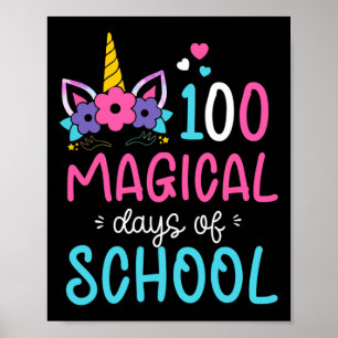 Einhorn glücklich 100. Tag 100 magische Tage der S Poster