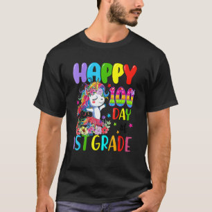 Einhorn glücklich 100. Tag der 1. Klasse für Kinde T-Shirt