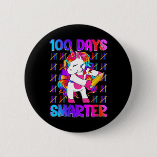 Einhorn glücklich 100 Tage der Schule schlauer hel Button