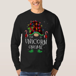 Einhorn-Gnom-Buffalo-Kariert passende Familien-Wei T-Shirt