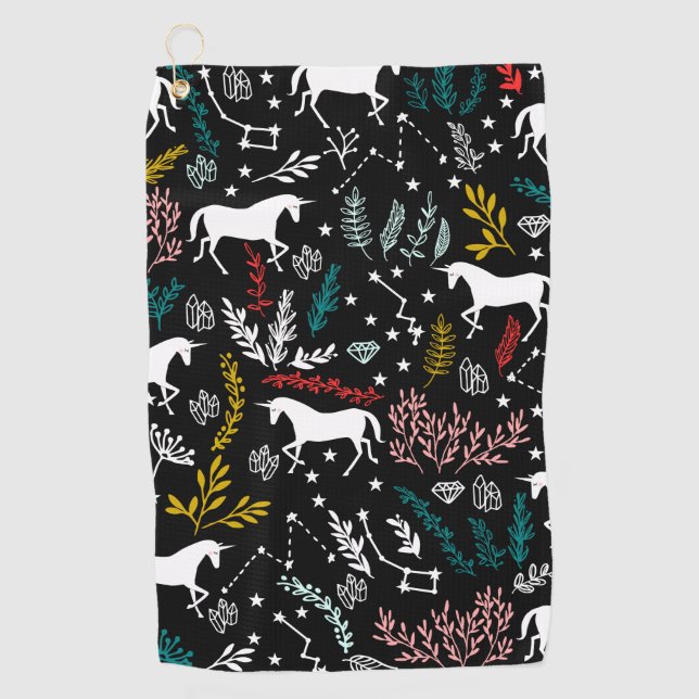 Einhorn-Golf-Tuch Golfhandtuch (Vorderseite)