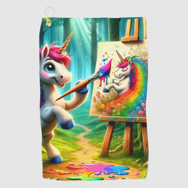 Einhorn Golfhandtuch (Vorderseite)