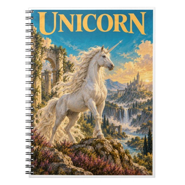 Einhorn, Gothic Fantasy Monster Notizblock (Vorderseite)