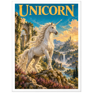 Einhorn, Gothic Fantasy Monster Postkarte