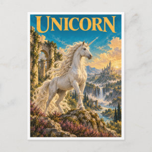 Einhorn, Gothic Fantasy Monster Postkarte