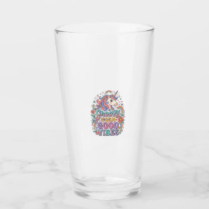 Einhorn Groovy Horn Gute Vibes Charmante POD Kunst Glas