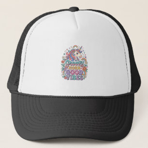 Einhorn Groovy Horn Gute Vibes Charmante POD Kunst Truckerkappe