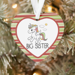 Einhorn große Schwester Süße Weihnachten Ornament